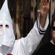 A Ku Klux Klan member salutes during an American Nazi Party rally at Valley Forge National Park in Valley Forge, Pa., on Sept. 25, 2004.
William Thomas Cain/Getty Images